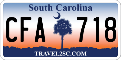 SC license plate CFA718