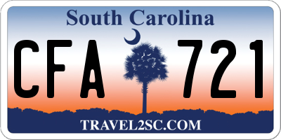 SC license plate CFA721