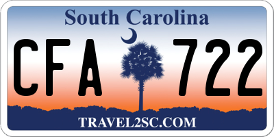 SC license plate CFA722