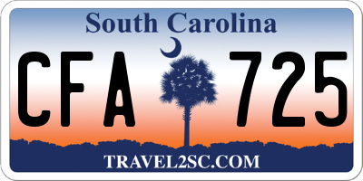 SC license plate CFA725