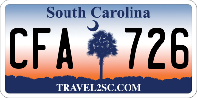 SC license plate CFA726