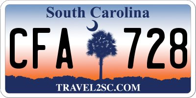 SC license plate CFA728