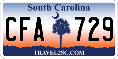 SC license plate CFA729