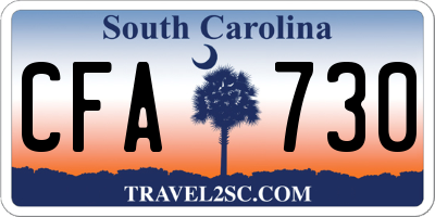 SC license plate CFA730