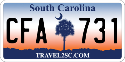 SC license plate CFA731