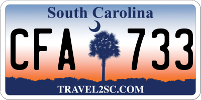 SC license plate CFA733
