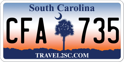 SC license plate CFA735