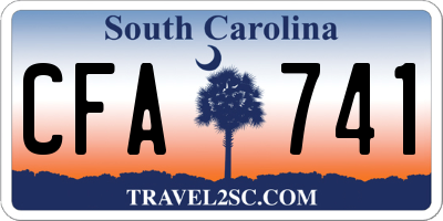 SC license plate CFA741