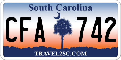 SC license plate CFA742