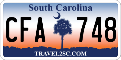 SC license plate CFA748
