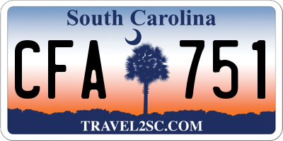 SC license plate CFA751