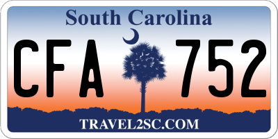 SC license plate CFA752