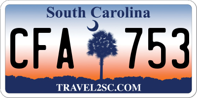 SC license plate CFA753