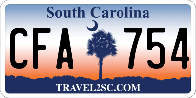 SC license plate CFA754