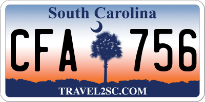 SC license plate CFA756