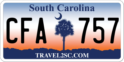 SC license plate CFA757