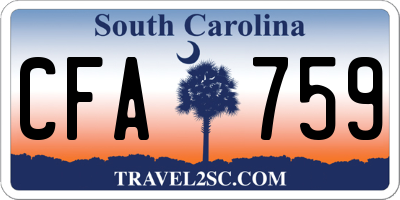 SC license plate CFA759