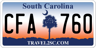 SC license plate CFA760