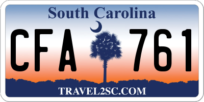 SC license plate CFA761