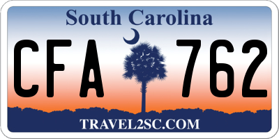 SC license plate CFA762