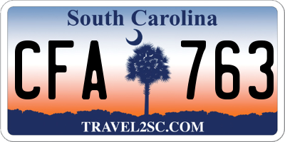 SC license plate CFA763