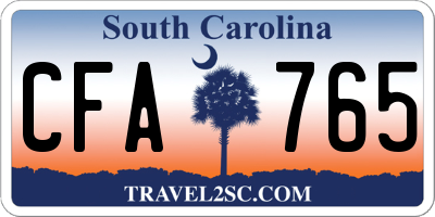 SC license plate CFA765