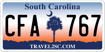 SC license plate CFA767