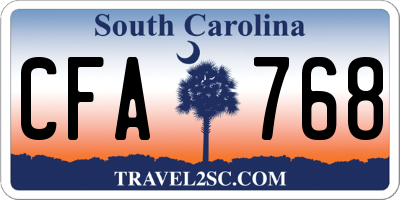 SC license plate CFA768