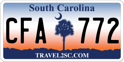 SC license plate CFA772