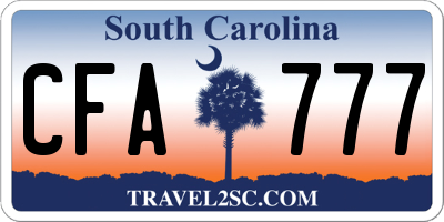 SC license plate CFA777
