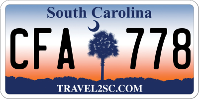 SC license plate CFA778