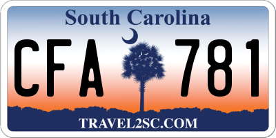 SC license plate CFA781