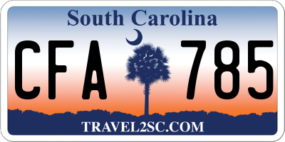 SC license plate CFA785