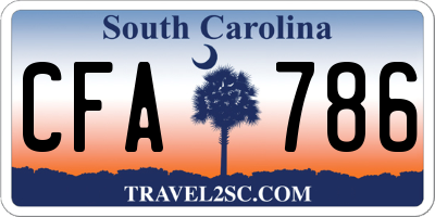SC license plate CFA786