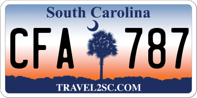 SC license plate CFA787