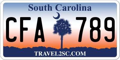 SC license plate CFA789