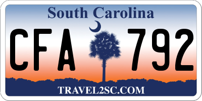 SC license plate CFA792