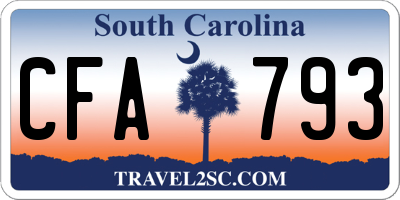 SC license plate CFA793