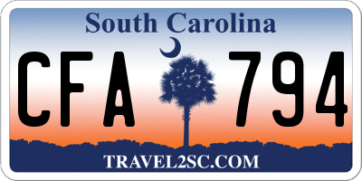 SC license plate CFA794