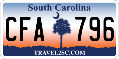 SC license plate CFA796
