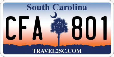 SC license plate CFA801
