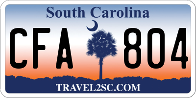 SC license plate CFA804