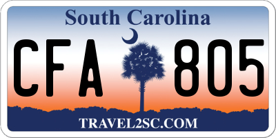 SC license plate CFA805