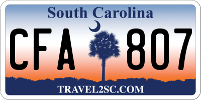 SC license plate CFA807