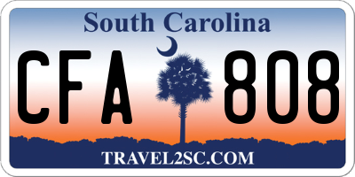 SC license plate CFA808