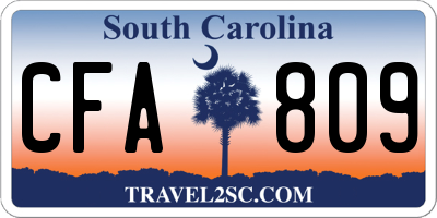 SC license plate CFA809