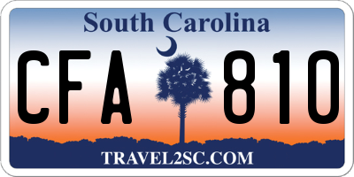 SC license plate CFA810