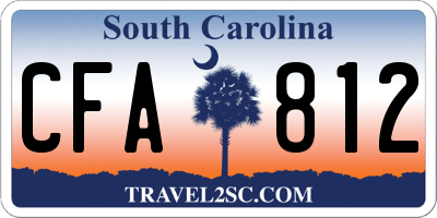 SC license plate CFA812