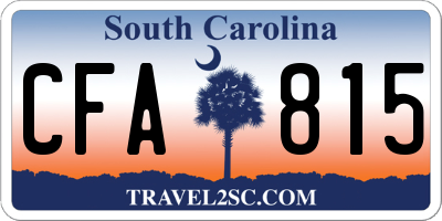 SC license plate CFA815