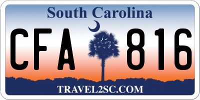 SC license plate CFA816